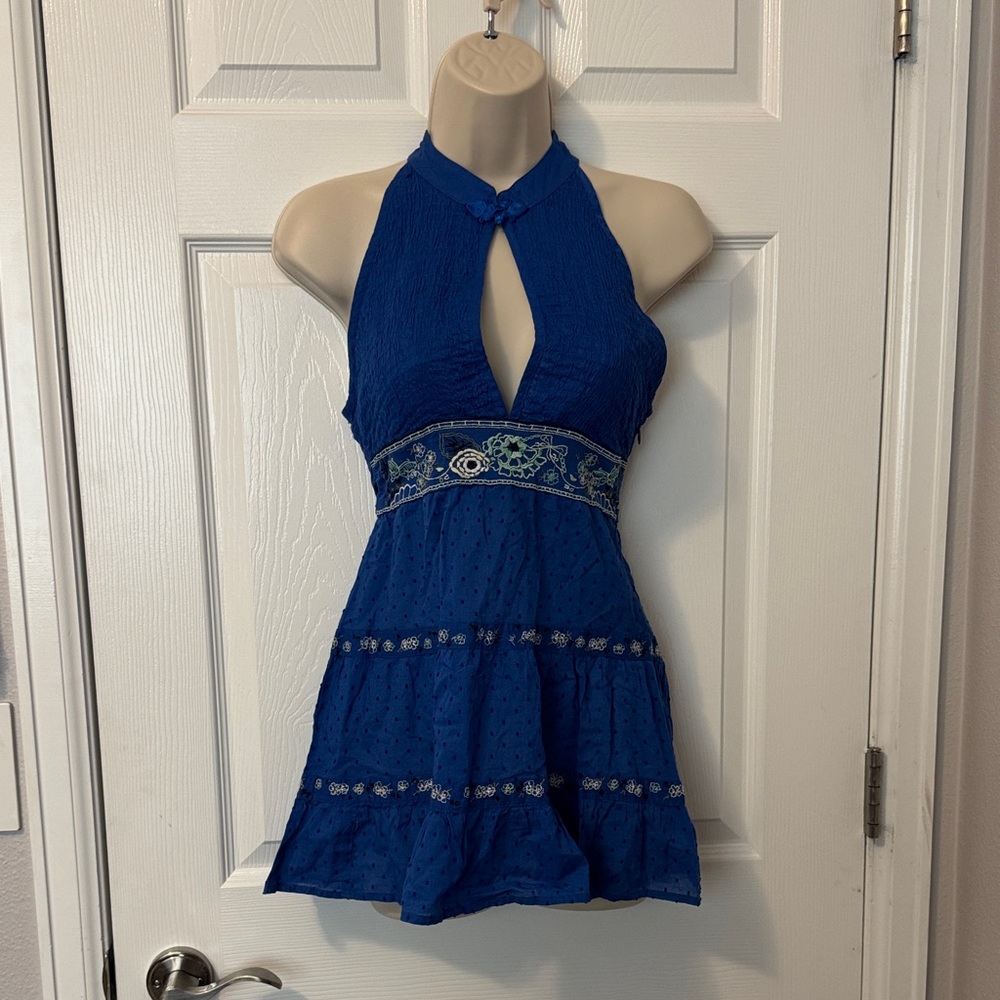 Royal blue free people tunic top.